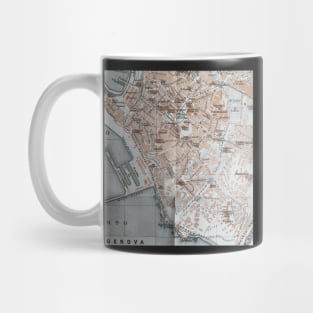 Genoa, Italy map, 1800s Italian antique map, Genova Italia Mug